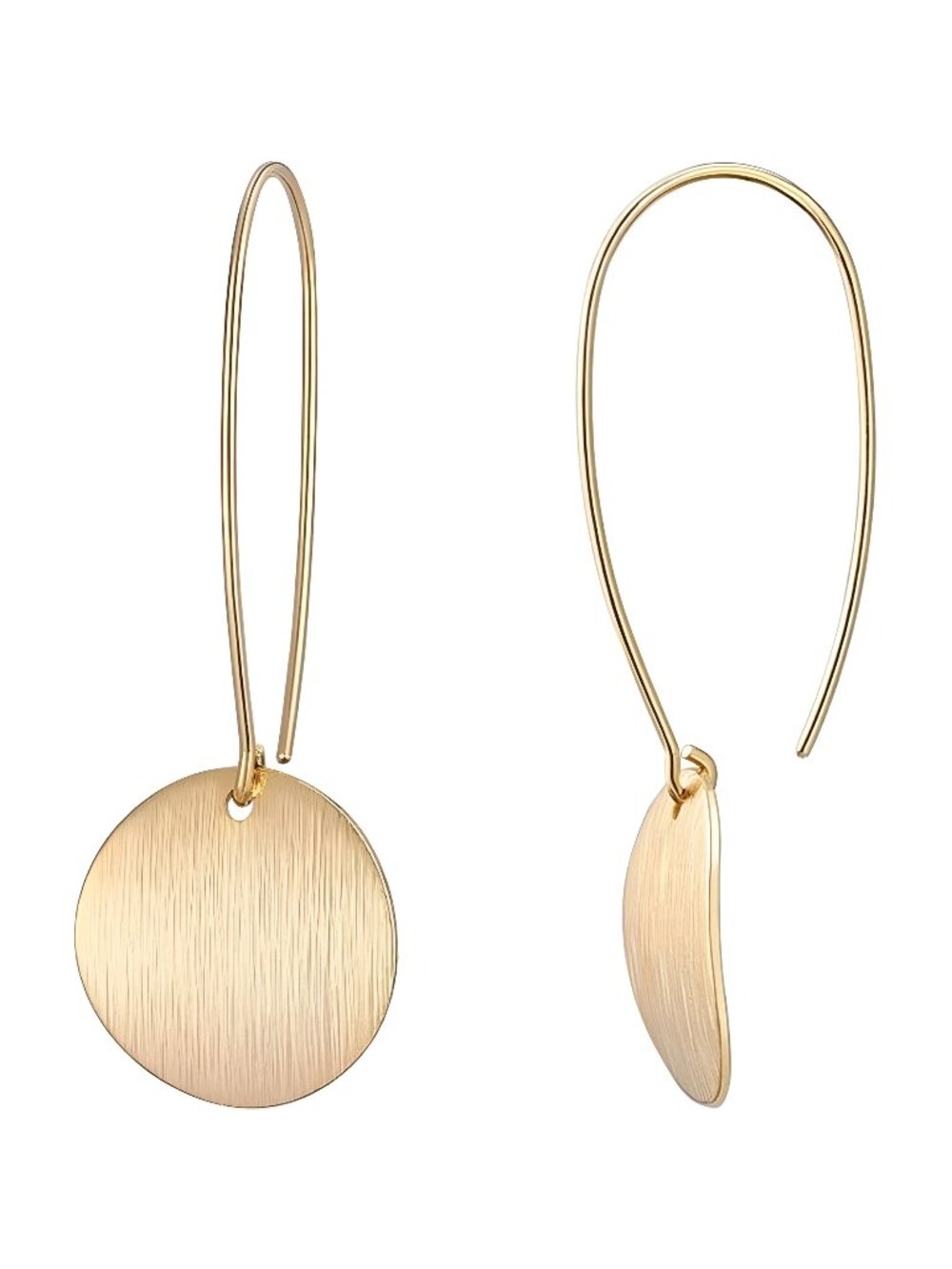 Statement Long Gold Circle Simicircle Ball Dangling Earrings for Women